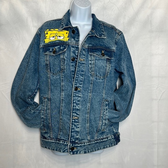 MEMBERS ONLY SpongeBob SquarePants button up denim jacket BNWOT - Picture 2 of 11